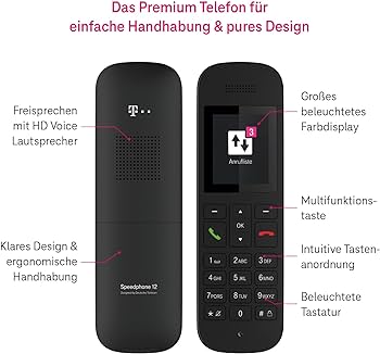 Telekom Speedphone 12 Black, 19,99 x 7,01 x 11 cm; 390 de grame