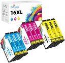 Tinnee Pachet de 9 cartușe multipack 16XL compatibile cu cartușe Epson 16 XL Epson 16XL Cartușe Epson wf 2760 pentru Workforce WF-2630 WF-2760 WF-2750 WF-2660 WF-2650 WF-25400 WF-25400 WF-25400