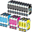 Tinnee Pachet de 9 cartușe multipack 16XL compatibile cu cartușe Epson 16 XL Epson 16XL Cartușe Epson wf 2760 pentru Workforce WF-2630 WF-2760 WF-2750 WF-2660 WF-2650 WF-25400 WF-25400 WF-25400