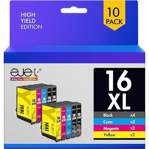 Tinnee Pachet de 9 cartușe multipack 16XL compatibile cu cartușe Epson 16 XL Epson 16XL Cartușe Epson wf 2760 pentru Workforce WF-2630 WF-2760 WF-2750 WF-2660 WF-2650 WF-25400 WF-25400 WF-25400