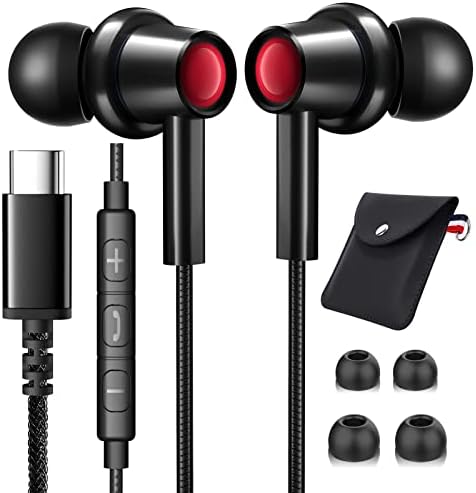 Căști USB C pentru Samsung Galaxy S23 Ultra S22 S21 FE S20 A53 A54 cu microfon în ureche cu căști cu cablu Căști tip C pentru iPad Pro 2022 iPad Air 5/4/Mini 6, Pixel 7