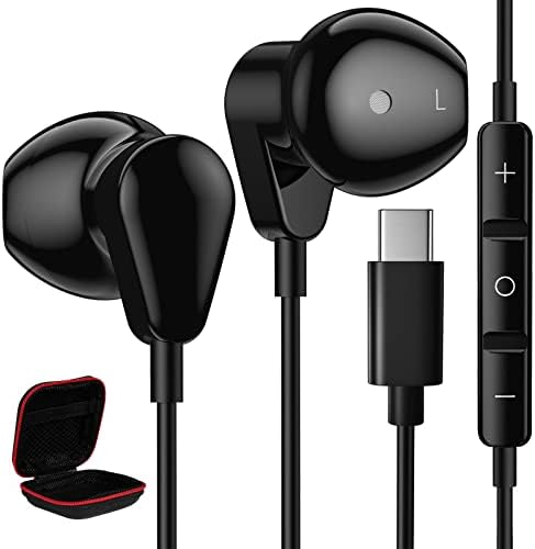 Căști USB C pentru Samsung Galaxy S23 Ultra S22 S21 FE S20 A53 A54 cu microfon în ureche cu căști cu cablu Căști tip C pentru iPad Pro 2022 iPad Air 5/4/Mini 6, Pixel 7