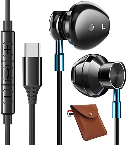 Căști USB C pentru Samsung Galaxy S23 Ultra S22 S21 FE S20 A53 A54 cu microfon în ureche cu căști cu cablu Căști tip C pentru iPad Pro 2022 iPad Air 5/4/Mini 6, Pixel 7