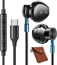 Căști USB C pentru Samsung Galaxy S23 Ultra S22 S21 FE S20 A53 A54 cu microfon în ureche cu căști cu cablu Căști tip C pentru iPad Pro 2022 iPad Air 5/4/Mini 6, Pixel 7