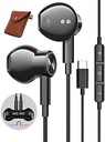 Căști USB C pentru Samsung Galaxy S23 Ultra S22 S21 FE S20 A53 A54 cu microfon în ureche cu căști cu cablu Căști tip C pentru iPad Pro 2022 iPad Air 5/4/Mini 6, Pixel 7