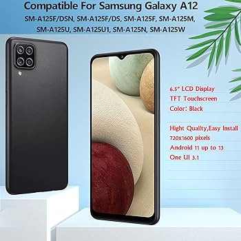 Ecran YHX-OU 6,5" pentru Samsung Galaxy A12 SM-A125F A125M A125U Ecran LCD Ecran tactil Ecran de înlocuire cu instrumente + Film de protecție A12 (negru + cadru)