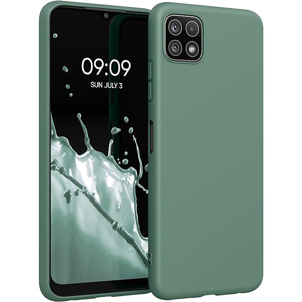 husa kwmobile compatibila cu husa Samsung Galaxy A12 - carcasa moale din silicon TPU - husa potrivita pentru incarcare wireless - albastru mare