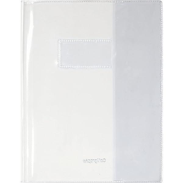 Clairefontaine 73000C - coperta brosura / protector brosura / coperta brosura Calligraphe Cristalux 17x22 cm, suport eticheta, din PVC transparent si rezistent, neted, incolor, 1 bucata