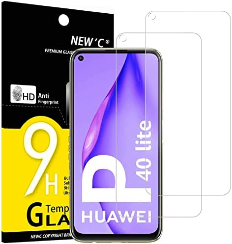 NEW'C 2 Piese, Protector de ecran pentru Huawei P30 Lite, Nova 4e, Sticla securizata Anti-zgarieturi, Anti-Amprenta, Fara bule, Duritate 9H, 0,33 mm Ultra Transparenta, Ultra Rezistenta