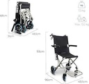 Mobiclinic, scaun cu rotile pliabil, Neptuno, marca europeana, aluminiu, scaun rulant pentru batrani, manual, usor, frane la manete, centura de siguranta, suport pentru picioare si cotiere rabatabile