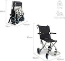 Mobiclinic, scaun cu rotile pliabil, Neptuno, marca europeana, aluminiu, scaun rulant pentru batrani, manual, usor, frane la manete, centura de siguranta, suport pentru picioare si cotiere rabatabile