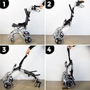 Mobiclinic, scaun cu rotile pliabil, Neptuno, marca europeana, aluminiu, scaun rulant pentru batrani, manual, usor, frane la manete, centura de siguranta, suport pentru picioare si cotiere rabatabile