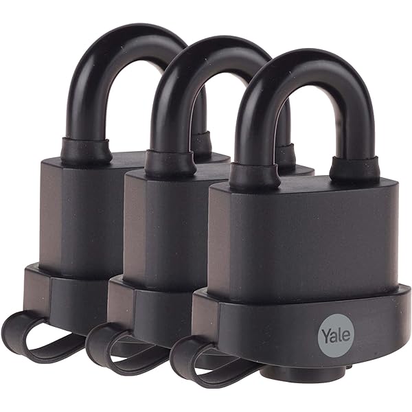 Yale - Y220B/51/118/1 Lacăt rezistent la intemperii de 51 mm de înaltă securitate - Catena de oțel deschisă - 3 chei
