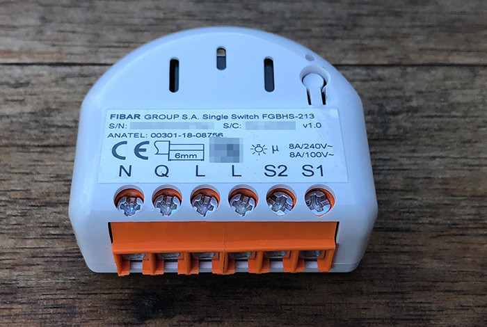 Întrerupător unic FIBARO HomeKit / comutator releu Bluetooth iOS, declanșator pornit-oprit fără fir, FGBHS-213