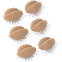 Asixxsix 3 perechi de pleoape de înlocuire pentru cap de manechin, pleoape realiste detașabile cu gene Practică silicon pentru cap de manechin Pleoape de manechin (roz)