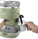 De'Longhi Icona Vintage ECOV 311.GR - espressor portafiltru cu aspect retro, espressor cu spumant manual de lapte, pentru cafea praf sau tampon ESE, rezervor apa 1,4 l, verde