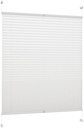 Jaluzele plisate DécoProfi fără găurire alb 60cm x 200cm (înălțimea totală max. a cercevelei ferestrei) I Jaluzele plisate tensionate realizate pe măsură cu suport de clemă/Klemmfix I Jaluzele plisate cadru interior opac pentru prindere