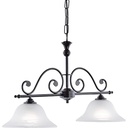 Lampă suspendată EGLO Vinovo, lampă suspendată cu 2 becuri, vintage, rustică, suspendată din oțel și sticlă alabastru de culoare maro închis, alb, lampă de masă, lampă de sufragerie suspendată cu dulie E27 [Clasa de energie D]