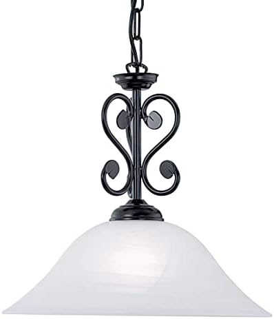 Lampă suspendată EGLO Vinovo, lampă suspendată cu 2 becuri, vintage, rustică, suspendată din oțel și sticlă alabastru de culoare maro închis, alb, lampă de masă, lampă de sufragerie suspendată cu dulie E27 [Clasa de energie D]