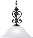 Lampă suspendată EGLO Vinovo, lampă suspendată cu 2 becuri, vintage, rustică, suspendată din oțel și sticlă alabastru de culoare maro închis, alb, lampă de masă, lampă de sufragerie suspendată cu dulie E27 [Clasa de energie D]