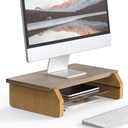 Suport pentru monitor dublu Fenge, suport pentru ecran, picioare din plută ecologică pentru computer, televizor, laptop, suport pentru monitor, 108x23,5x11,6 cm, capacitate de încărcare 45 kg, stejar