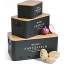Cutie de depozitare pentru cartofi Homety [Set de 3] - Bucătărie decorativă - Modul ideal pentru depozitarea cepei, depozitarea cartofilor și depozitarea usturoiului (alb)