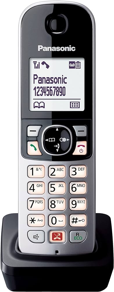 Telefon digital fără fir Panasonic KX-TGA685 (blocare automată a apelurilor, mâini libere, mod Nu deranja, diverse tonuri de apel, agendă, monitor pentru bebeluși), negru
