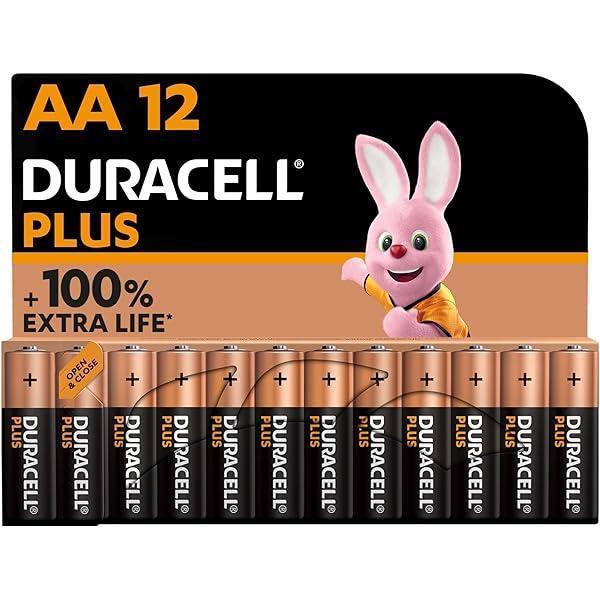 Baterii Duracell Plus AA (pachet de 12) - baterii alcaline 1,5 V - durată de viață suplimentară de până la 100% - fiabilitate pentru dispozitivele de zi cu zi - 0% plastic - stocare 10 ani - LR6 MN1500