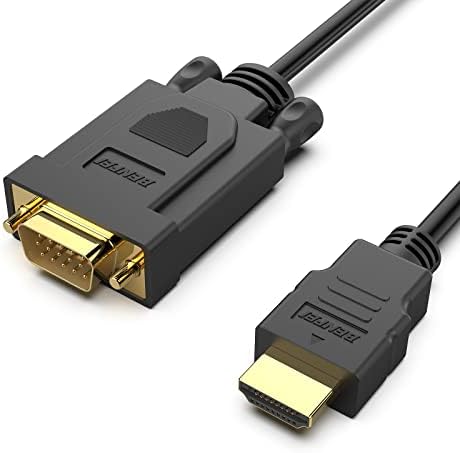 Cablu convertor BENFEI HDMI la VGA 1,8 m, HDMI la VGA D-SUB 15 pini M/M suport pentru conversia completă a semnalului 1080P de la intrarea HDMI laptop HDTV la ieșire VGA monitoare proiector, televizor
