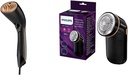 Eliminator de scame Philips pentru toate hainele, îndepărtează încurcăturile mici, 2 setări de înălțime, funcționează cu baterie (2 baterii Philips AA incluse), 8 x 12,3 x 5,8 cm, negru-auriu (GC026/80)