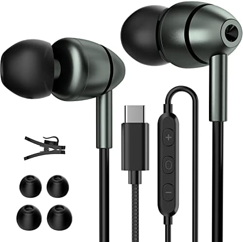 Căști USB C pentru Samsung Galaxy S23 Ultra S22 S21 FE S20 A53 A54 cu microfon în ureche cu căști cu cablu Căști tip C pentru iPad Pro 2022 iPad Air 5/4/Mini 6, Pixel 7