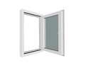 Amig - maner pentru geamuri rotite sau basculante, cu baza din aluminiu si capac PVC negru, cu prindere cu surub ascuns | 17,10 x 7,60 cm x înălțime 2,40 mm - Fără știft pătrat