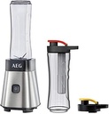 Mixer AEG MiniMixer SB 2700 / motor 0,4 CP / 23.000 rpm / 2 sticle Tritan rezistente la rupere de 600 ml / pachet de gheață / cuțit cu 4 lame / buton puls / oțel inoxidabil periat / Exclusiv Amazon