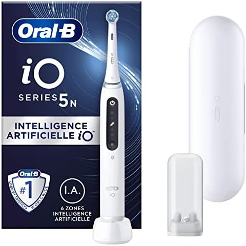 Periuță de dinți electrică Oral-B iO 5N albă cu Bluetooth, 1 perie, 1 husă de călătorie
