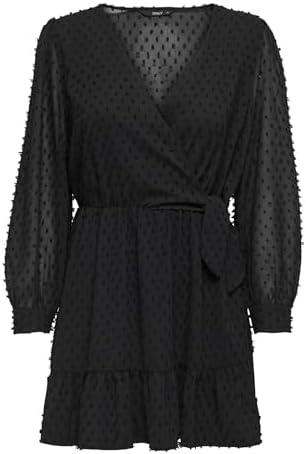 DOAR Damen Onltiva L/S Dobby Fake Wrap Dress Wvn