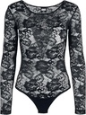 Urban Classics Ladies Lace Longsleeve Body, body dama, disponibil pe negru, marimi de la XS la 5XL