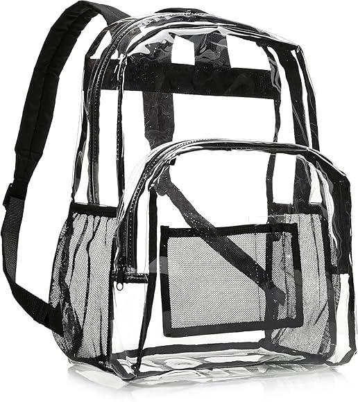Rucsac de școală Amazon Basics, rucsac pentru femei, rucsac pentru bărbați, rucsac pentru copii, transparent din PVC, îndeplinește standardul stadionului, transparent