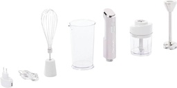 Blender de mână fără fir Cuisinart cu atașament pentru blender, tel și bol pentru amestecare cu o capacitate de 250 ml, blender cu 30 de minute de viață a bateriei, argintiu, RHB100E