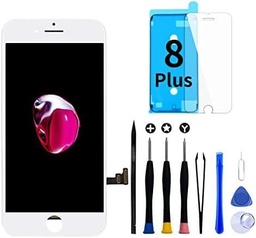 Ecran GOLDWANGWANG pentru iPhone 7 Plus Ecran de înlocuire al digitizatorului de ecran tactil LCD cu instrumente complet gratuite și instrucțiuni de reparare (iPhone 7 Plus alb, 5,5")
