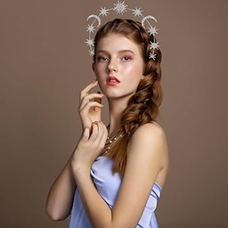 CYUaoao Star Bandita Zeita Bandita cu strass Bandita pentru femei Festival Accesorii pentru par Costume pentru petrecere de aniversare Cadou de Crăciun argintiu pentru fete