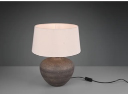 Reality Leuchten Lou R50963844 Lampa de masa Ceramica Maro Abajur Tesatura Bej Excl. 1x E27 Înălțime 38 cm [Clasa energetică A++]