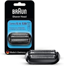 Cap de ras Braun Series 5, aparat de ras electric, piesa de ras de schimb compatibila cu aparatele de ras pentru barbati Seria 5 si 6 (modele din 2020), 53B, negru, pachet de 1