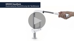 GROHE Minta - robinet de bucătărie cu un singur mâner (priză în L, pulverizator extras cu dublă clătire, pivotant la 360°, rezistent la zgârieturi), crom, 30274000 [Clasa de energie B]