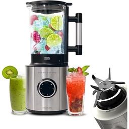 Mixer Cecotec Grand Katana 2700MAX Total Destroy Screen B. Putere maximă 2700W, afișaj digital, cuțit cu 8 lame cu acoperire de titan negru, turnător de sticlă de 1.8L