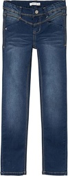 Blugi elastici skinny fit pentru fete NAME IT din denim gri