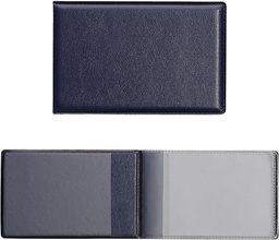 Husa pentru carduri kwmobile 3 in 1 din imitatie de piele - 10 x 6,5cm - mini portofel pentru carduri de credit - husa pentru carduri in format card de credit - albastru inchis