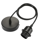 Suspensie lampă Linkind E27 cu inel cu șurub, cablu textil de 100 cm reglabil, pandantiv compatibil cu abajur, suport lampă ideal pentru agățat bucătărie, alb