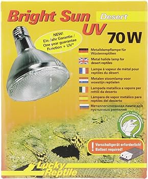 Lucky Reptile Bright Sun UV Desert - Lampă cu halogenuri metalice de 70 W pentru prize E27