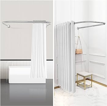 Tije pentru perdea de dus Misounda Suport arc rotund in forma de U (70-100) x100x(70-100) cm, paravan de dus din otel inoxidabil 304 Tije pentru perdea de dus, pentru baie, bucatarie, vestiar.