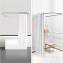 Tije pentru perdea de dus Misounda Suport arc rotund in forma de U (70-100) x100x(70-100) cm, paravan de dus din otel inoxidabil 304 Tije pentru perdea de dus, pentru baie, bucatarie, vestiar.